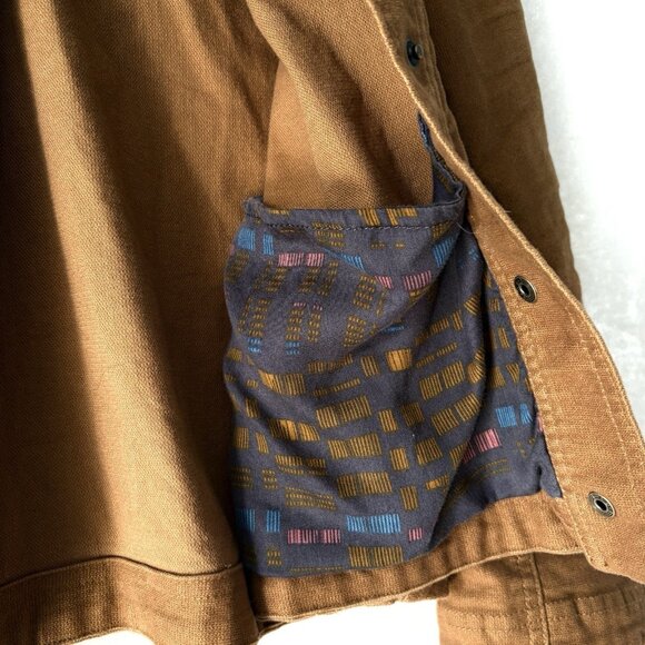 PRANA Womens Nikit Walnut Brown Jacket Size S Snap Front Organic Cotton - Picture 9 of 12